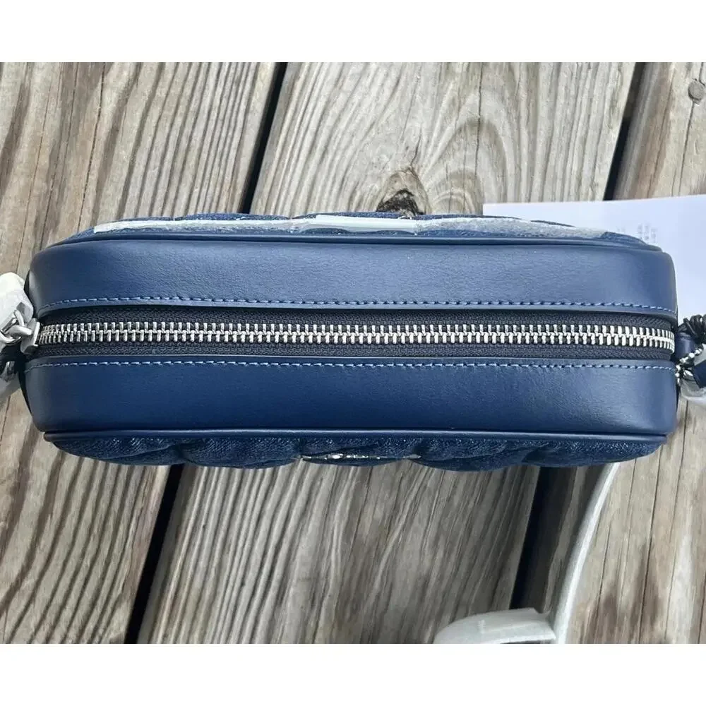 Coach Mini Jamie Camera Bag With Quilting Silver/Denim $328 - Picture 5 of 11